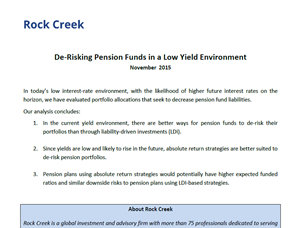 De-Risking Pension Funds in a Low-Yield Environment